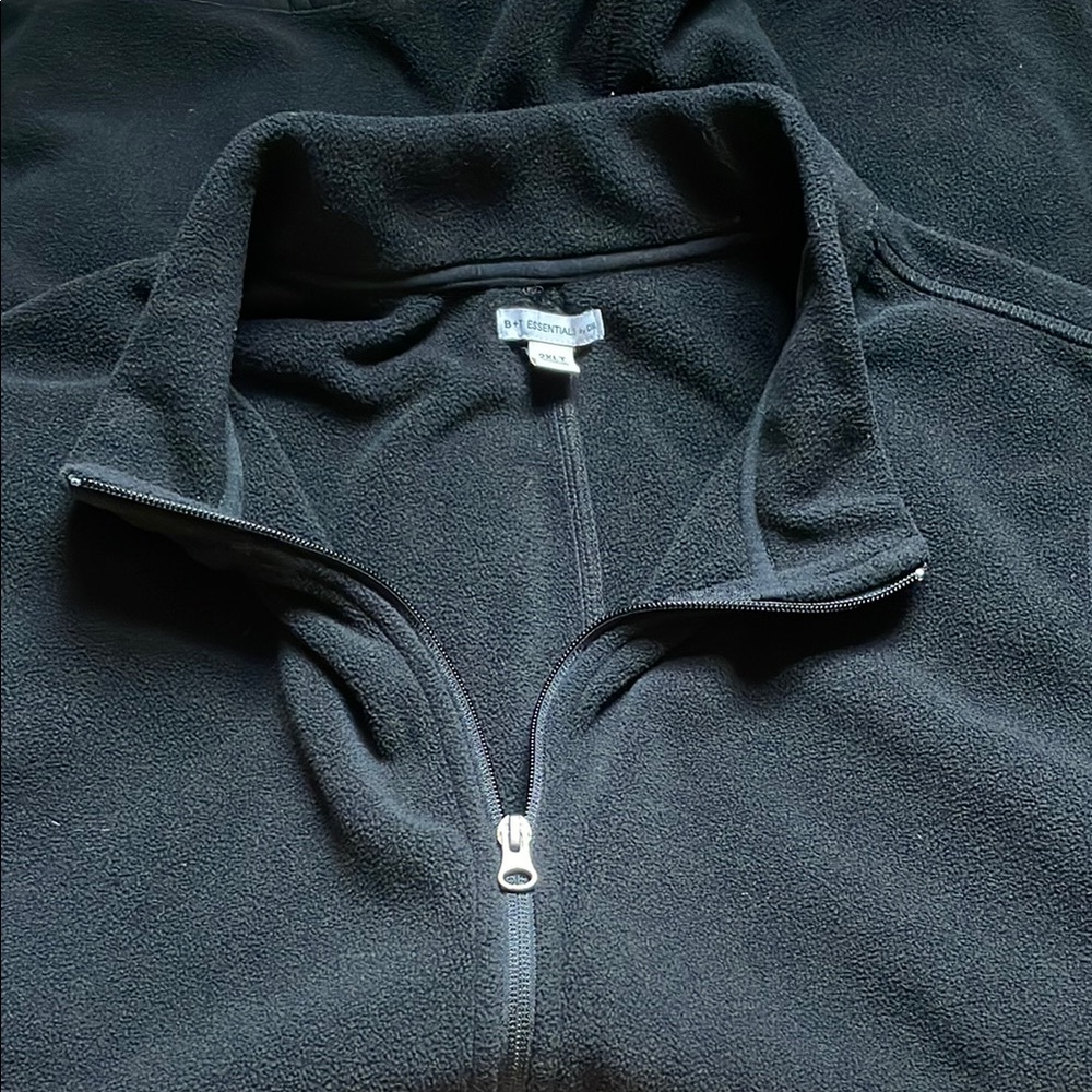 Black Fleece Zip-Up Vest